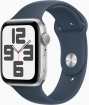 Apple Watch SE 2023 GPS 44mm Aluminium mit Sportarmband M/L silber/sturmblau