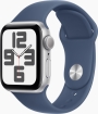 Apple Watch SE 2024 GPS 40mm Aluminium mit Sportarmband S/M silber/Denim