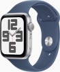 Apple Watch SE 2024 GPS 44mm Aluminium mit Sportarmband M/L silber/Denim