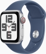 Apple Watch SE 2024 GPS + Cellular 40mm Aluminium mit Sportarmband M/L silber/denim