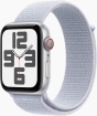 Apple Watch SE 2024 GPS + Cellular 44mm Aluminium mit Sport Loop silber/blaue wolke