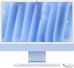 Apple iMac 2024 24.0 M4 8-Core CPU 8-Core GPU 16GB RAM 256GB SSD Mouse + Keyboard mit Touch-ID und Ziffernblock + Ethernet – BTO MWUF3D/A blau