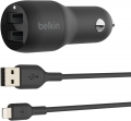 Belkin BoostCharge Dual USB-A Car Charger 24W + USB-A to Lightning Cable - CCD001bt1MBK schwarz