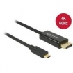 Delock Kabel USB-C auf Displayport 4K 60Hz 1m - 85255 schwarz