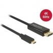 Delock Kabel USB-C auf Displayport 4K 60Hz 2m - 85256 schwarz