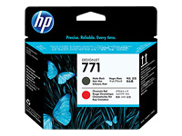 Hewlett Packard HP 771 Druckkopf matt schwarz + rot Designjet Z6200