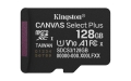 Kingston Canvas Select Plus Gen3 R150 microSDXC 128GB UHS-I U1 A1 Class 10 - SDCS3/128GBSP 