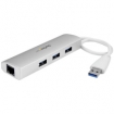 StarTech.com 3PT PORTABLE USB 3.0 HUB + GBE 