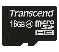 Transcend microSDHC-Card 16GB - Class 4